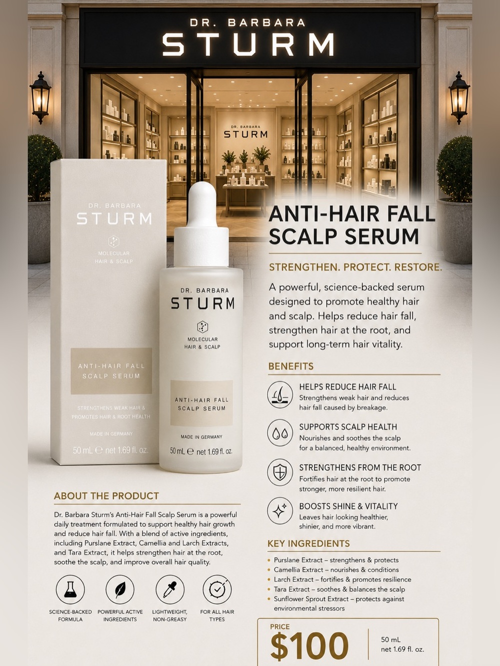 Dr. Barbara Sturm Growth and Strengthening Anti-Hair Fall Scalp Serum